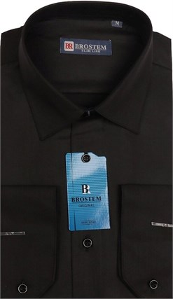 Полуприталенная сорочка черная BROSTEM 4715A - фото 10276