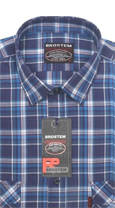 Рубашка мужская хлопок 100 % SH669-2 BROSTEM полуприт. - фото 11229