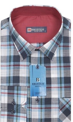 Мужская рубашка лен/хлопок LN120-Z Brostem приталенная - фото 11572