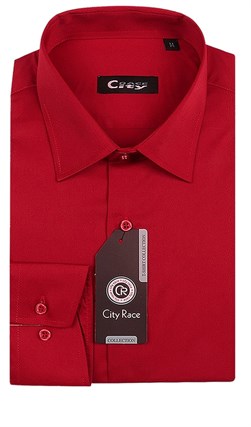Приталенная красная рубашка CITY RACE 1122-106 - фото 11788