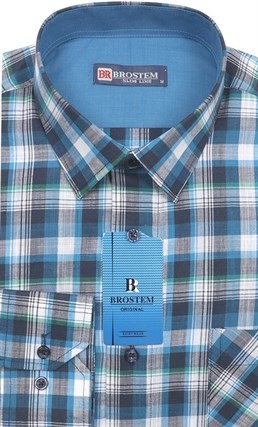Мужская рубашка лен и хлопок приталенная Brostem LN140 - фото 12110