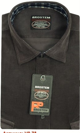 Вельветовая мужская рубашка полуприталенная хлопок 100 % Brostem V9 Z - фото 12152