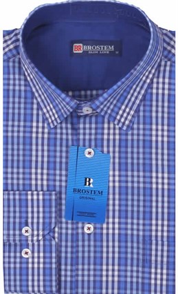 Мужская рубашка BROSTEM приталенная хлопок 100 %  K6-261-pp - фото 12718