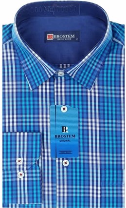 Мужская рубашка BROSTEM приталенная хлопок 100 %  K6-262-pp - фото 12719
