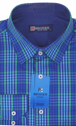 Мужская рубашка BROSTEM приталенная хлопок 100 %  K6-272-pp - фото 12724