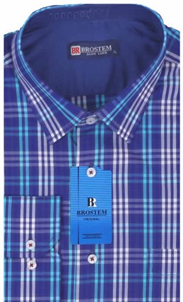 Мужская рубашка BROSTEM приталенная хлопок 100 %  K6-268-pp - фото 12726