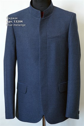 Пиджак из поливискозы со стойкой 13204 blue melange - фото 14748