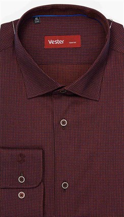 Бордовая рубашка 100% хлопок VESTER 13841-03sp-21 - фото 18437